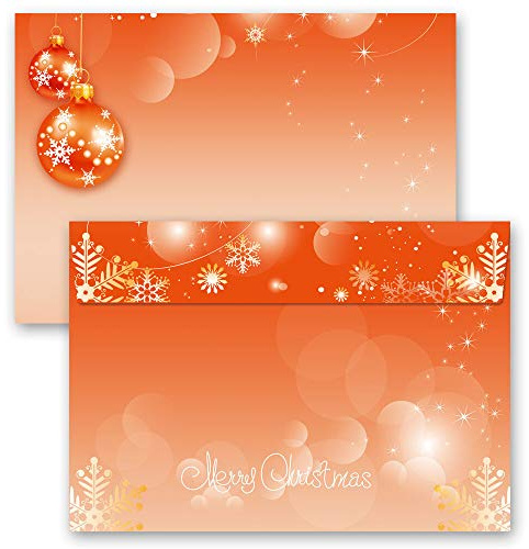 25 Briefumschläge MERRY CHRISTMAS Weihnachten DIN C6 (162x114 mm) | Paper-Media