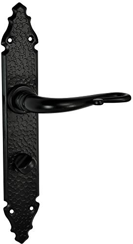 Hardware Store Türbeschlag Drückergarnitur Türgriff BB PZ WC Schwarz Türdrücker Schmiedeeisen (72 WC - Badezimmer)
