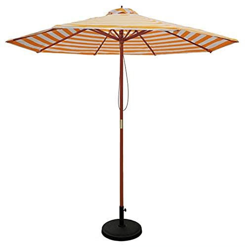 0℃ Outdoor Gartenschirm Sonnenschirm 270cm Marktschirm, Sonnenschutz UV50+ Schützender Sonnenschirm, Gartenschirm Oval-Schirm Marktschirm für Terrasse/Strand/Pool Wasserdicht,Gelb