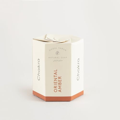 Set de jabones naturales Chakra 4 x 45 g, limpia suavemente la piel con aromas de bergamota, lirio de los valles y jazmín, cuidado suave creado con aceites naturales para uso facial y | Ámbar oriental