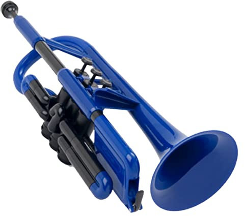 Standard Trompete Kunststoff- Kornet Kleines Messing- Musikinstrument B Flach Kurze Nummern Anfänger Klasse Untersuchung (Color : Blue)