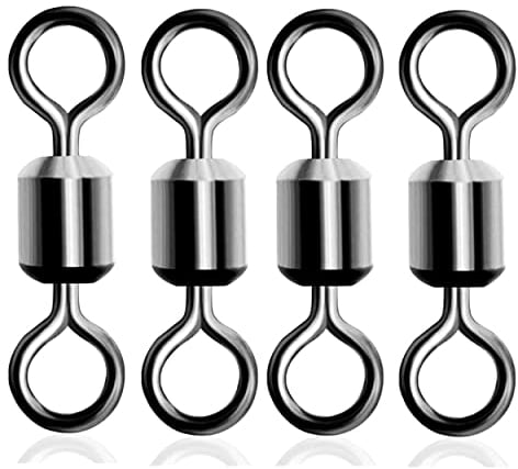 SHADDOCK 100stk Angeln Wirbel Kugellager Rolling Drehgelenk Solide Ringe Angelleine to Haken Clip Wirbel Anschluss Angelzubehör (10#-100 STK)