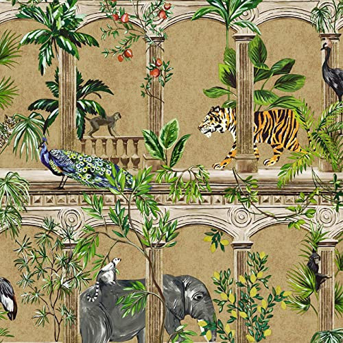 Holden Decor Outside in Animal Arches Gold Wallpaper 13110 - Tropical Plants