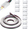 RUNCCI-YUN 10Pcs 5 Polig LED Strip Stecker,5 Polig 10mm LED Lückenlose Stecker+6m 22 AWG 5 Pin LED Streifen Verlängerungskabel LED Strip Anschlusskabel, 12v-24V Kabel für SMD 5050 RGB LED