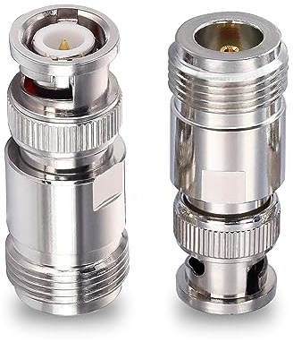 TUOLNK BNC Stecker auf N Buchse, Koaxialadapter N Typ Buchse auf BNC Stecker, RF Koaxialstecker für WLAN Antennenverlängerungskabel, 2 Stück