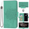 Auotu PU Leder Flip Brieftasche mit Baum Pattern Handyhülle Lederhülle Cover Tasche Case Hülle Etui für Gigaset GS5 / Gigaset GS5 Lite / GS5 Senior / GS5 Pro Smartphone (Grün)