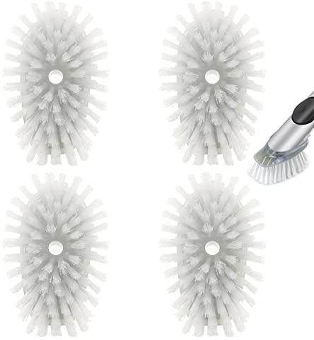 OXO Lot de 4 recharges de Brosse à Vaisselle pour Brosse à Vaisselle et Distributeur de Savon de Rechange pour Brosse à récurer (Gris)