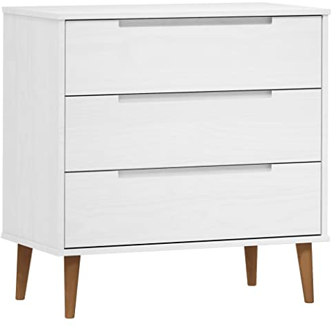 vidaXL Schubladenschrank Schubladenkommode Kommode Beistellschrank Aufbewahrungsschrank Sideboard Schrank Weiß 80x40x80cm Massivholz Kiefer