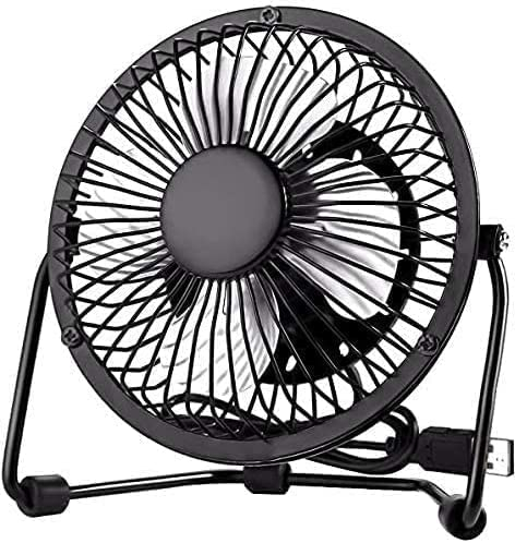ARBUTUS Ventilador USB de escritorio portátil, Mini enfriador giratorio de 180 grados para ordenador, PC, portátil y Notebook (4 pulgadas, negro)