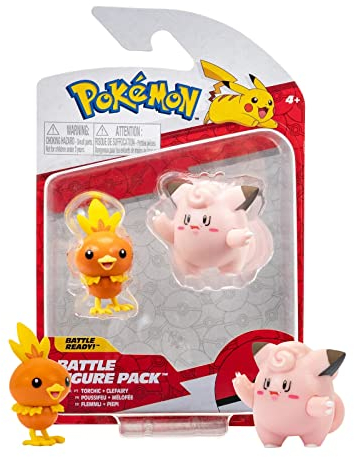 Pokemon Torchic Clefairy Battle Feature 2 - Juego de figuras de acción