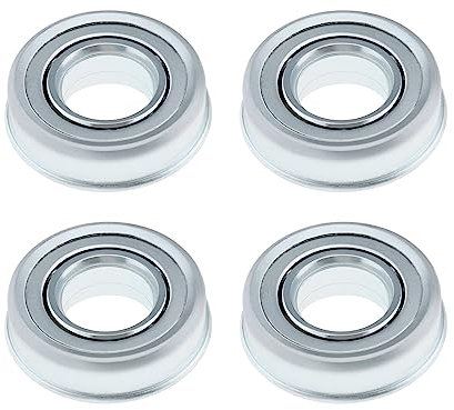 VGOL 4PCS Trunk Wheel Bearings Replacement Wheelbarrow Bearings Carbon Steel Flange Deep Groove Ball Bearings 16mm Inner Diameter
