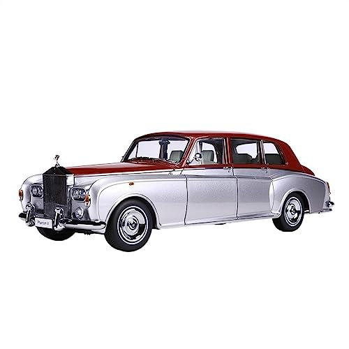 Modellauto 1:18 for Rolls Royce Phantom VI Classic Limousine, maßstabsgetreues Druckguss-Modellauto, Autokunst, Sammlerauto (Color : Silver)