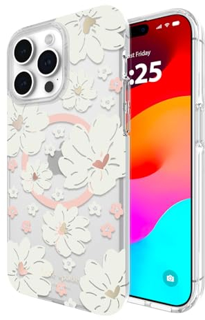 Kate Spade New York iPhone 15 Pro Max Case, Compatible with Mag Safe - Classic Peony