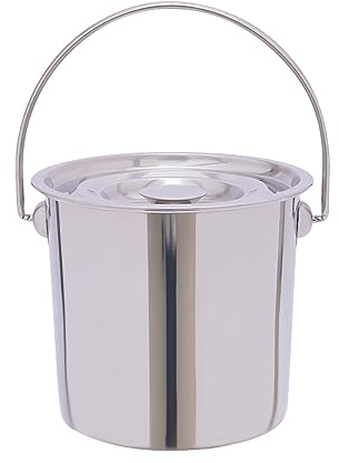 EurHomePlus Seau en acier inoxydable avec couvercle - 6 l, 12 l, 20 l - Avec couvercle - Seau à lait - 6 l