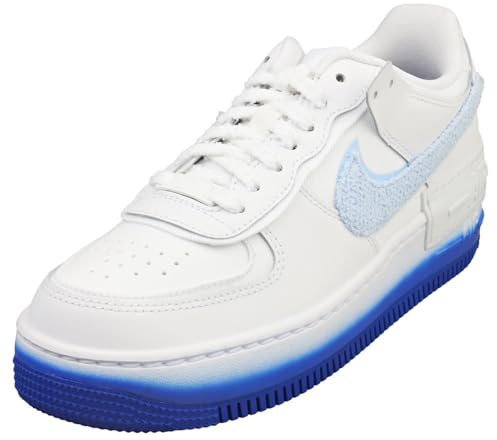 NIKE Women's Air Force 1 Shadow White/Royal Tint-Racer Blue (FJ4567 100) - 7