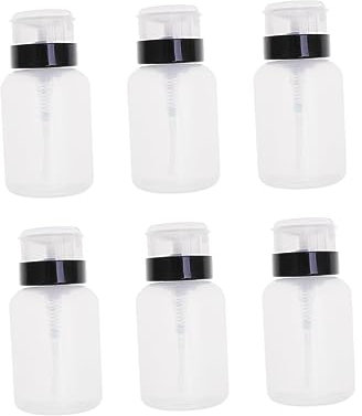 FRCOLOR 6pcs Nail Polish Remover Empty Squeeze Bottle with Locking Pressure Function for Nail Art Salon Use