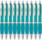 ZENSCRIBE® Ergonomische Kugelschreiber 50 Stück, Premium Kugelschreiber Set Hochwertig, Rutschfester Kulli für einfaches & weiches Schreiben, Blauschreibender Kugelschreiber Türkis