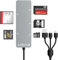 Lector de Tarjetas SD Adaptador Memory Stick Pro Duo para iPhone - 5 en 1 XD/TF/MS/CF/SD Lector de Tarjetas de Memoria Múltiple para PC/Android/Lightning, Adaptador de Tarjeta de Micro SD/SDHC/XD