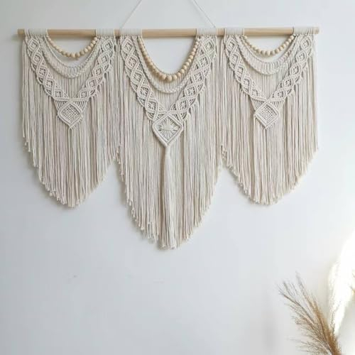 Hibisaws Tapiz de macrame pared de arte tejido, decoración de habitaciones, decoración de balcón, decoración de pared