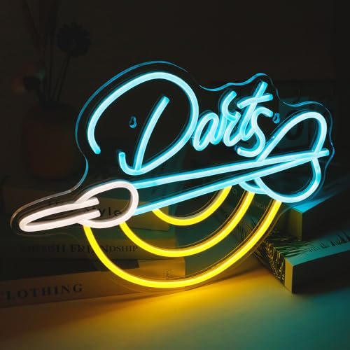 Undres Neon-Schild, Leuchtschilder, LED-Schilder, LED-Neonlicht, USB-Anschluss, Fünfstufige Helligkeitsregelung, für Geschäfte, Restaurants, Cafés, Innenraumdekorationen & Bühnenbeleuchtung.(Dart)