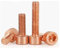 Cilky Metallschrauben 3/5/10 Stück T2 Kupferbecher Zylinderkopf Schraube aus reinem Kupfer Innensechskantschraube M3 M4 M5(30mm,M4 (5Pcs))
