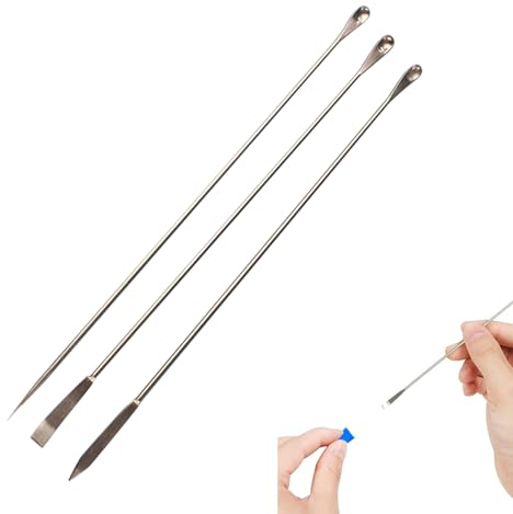 Spatola da laboratorio, spatola da laboratorio, in acciaio inox, 3 pezzi di micro cucchiai in acciaio inox, cucchiaio da campione, spatola da cucchiaio a doppia testa, spatola da laboratorio in