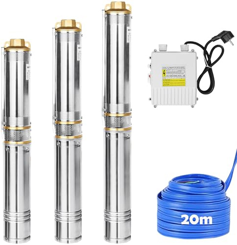 PEILU 750W Brunnenpumpen für Hauswasserwerk | Edelstahl, Tiefbrunnenpumpe