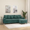 Willood 3 Sitzer Sofa mit Hocker Dunkelgrün 180 cm Samt