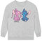 Disney Stitch Pullover Mädchen | Stitch Und Angel Sweatshirt Kinder | Pullover Für Mädchen | Grau 128