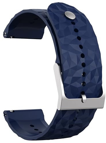 CZhkg Silikon Rautenmuster Ersatzarmbänd für Suunto 9 Baro/Suunto 9 Strap, Armbänd Sportbänder Wristband Bracelet Schnellverschluss Uhrenarmband für Suunto 9/ Suunto 9 Baro/Suunto 7 (Blau)