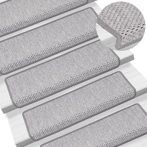 Tidyard Treppenmatten Selbstklebend Sisal-Optik 15 STK. 65x25 cm Beige