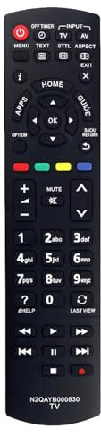 N2QAYB000830 Telecomando di ricambio per TV LED Panasonic TX-32AS500B TX-32AS520B TX-32AS520Y TX-32AS600EW TX-39AS600EW TX-39ASW504 TX-42AS500E TX-42AS600EW TX-L32BL6E TX-L32BL6E TX-L32BLW6 TX-L32BL6Y