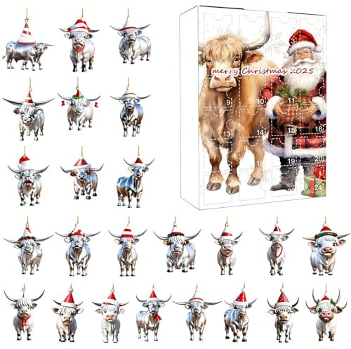 Highland Cow Adventskalender 2024, Kinder Adventskalender 2024, Süße Hochlandkuh Adventskalender 2024, Einzigartiger Adventskalender, Weihnachten Adventskalender 2024