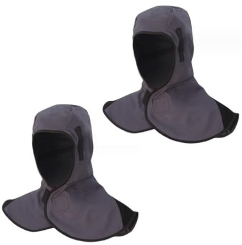 BARAC Capucha de Soldadura de Protección Completa a Prueba de Polvo Resistente al Desgaste Ligero Ignífugo Reutilizable Lavable para Soldador Máscara Facial, 2 Unidades