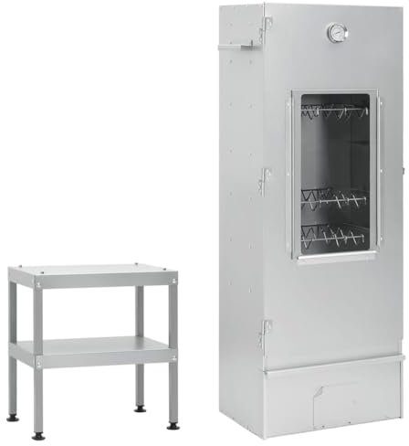 ShGaxin Horno ahumador de Barbacoa con Mesa Acero galvanizado, Ahumador Barbacoa, Parrilla De Barril De Lluvia, Ahumador De Carne, Barbacoa Barril 3187615