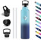 Vikastar Borraccia Termica, 1L Senza BPA, Borraccia Termica 1l, a Prova di Perdite, Thermos per Bevande Calde, Acciaio Inox, Bottiglia Termica per Adulto, Palestra, Ciclismo, Blu Cielo & Blu Scuro