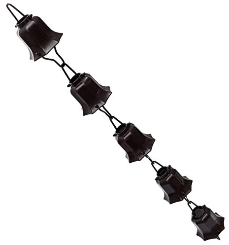 POPETPOP 1stk Traufenentwässerungs-regenkette Regentonnen Mit Ständer Und Wasserhahn Fallrohr Regenwasser Abfluss Regenkettenrinne Stand Schwarz Hortensie Panzer System Aluminiumlegierung