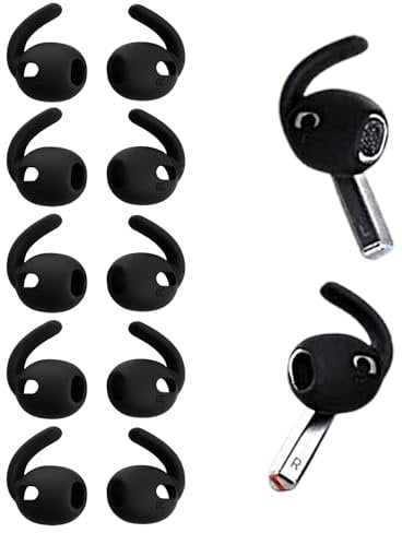 Umvowuxa ear hooks for Samsung Galaxy Buds3,Sport Earbuds Covers Silicone Anti-Slip Wingtip galaxy buds3 ear tips Accessories,galaxy buds 3 case(5 Pairs/black)