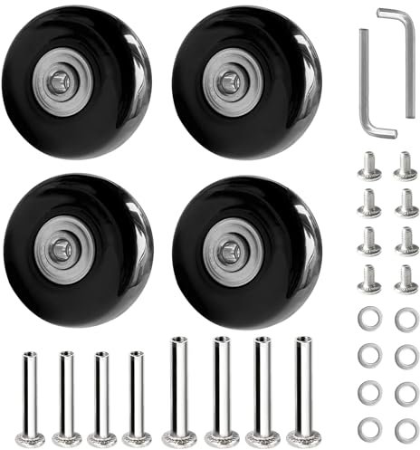 Gmphix 4 Stück Kofferrollen Ersatzrollen 50x18mm Koffer Rollen Ersatz Gummi Ersatzrollen Für Koffer Ersatz GepäCk Koffer Ersatzrollen Universal GepäCk Ersat Wheel Ersatz Rollen Für Koffer GepäCk