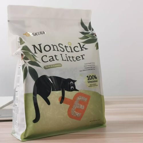 EZSKUUP Antihaftende Ultraklumpende Kassava & Tofu Katzenstreu Klumpstreu, Geruchskontrolle Geringer Austrag Klumpstreu für Katzen, Pflanzen-basierte Natürliche Zutaten katzensand, 4.1kg X 2 Packungen