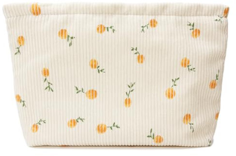 Torytoe Kulturtasche Damen, Kosmetiktasche Cord Kulturbeutel Makeup Tasche Schminktasche Massivfarbe Waschtasche Travel Cosmetic Organizer Multifunktionaler Reisen Kulturtasche für Damen Mädchen