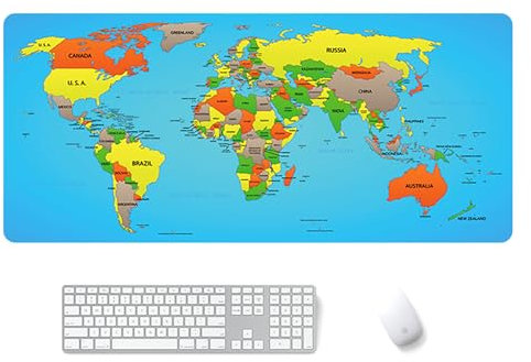 CulineformX Extra-Large Mouse Pad, Retro World Map, XXL Mouse Pad For Office/Gaming