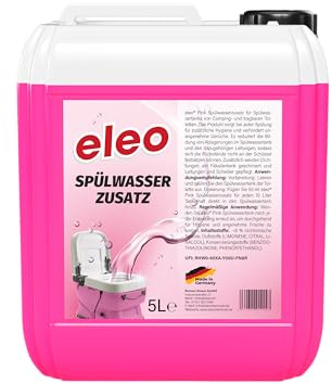 eleo Spülwasserzusatz Pink für Spülwassertanks von Campingtoiletten & mobilen WCs | 50ml pro 10L Tank | biologisch abbaubar
