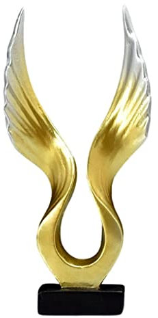 Adler-/Engelsflügel-Statue, Kunstharz-Skulptur, Figur für Zuhause, Gold/Silber-Flügel