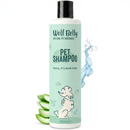 Wolf Belly - Shampoo für Hunde und Katzen mit Aloe Vera (300 ml) | Hydratisierend und Beruhigend, Stärkt Fell, pH-neutral, Silikon- und parabenfrei, Hypoallergener Duft, Hergestellt in Spanien