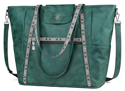 FADEON Damen Große Laptoptasche aus Leder Laptop-Tragetasche
