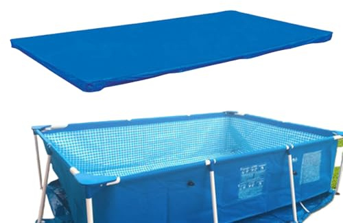 Funda de piscina hinchable rectangular, redonda, impermeable, antirrayos UV con cordón, protección de invierno, verano para piscina exterior, jardín, inflable y spa | Resistente al viento/polvo
