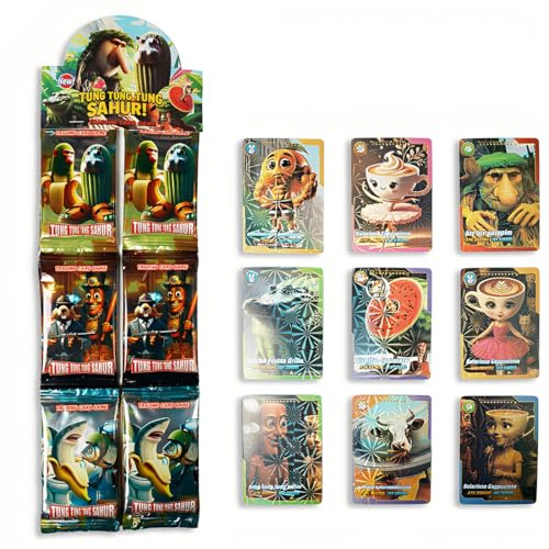 UZEXYA Skifidol Italian Brainrot Sammelkartenset – 16 Einzigartige Karten, Psychedelisches Kartenspiel mit Besonderen Charakteren, Kinder, Jugendliche, Feste und Partys