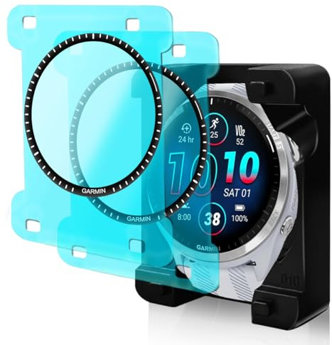 Euukzzea Protection Écran pour Forerunner 965 Verre Trempé, 2 Pièces HD Anti-Rayures Film Protecteur Composite [3D Couverture Complète] TPU Souple Film Protecteur