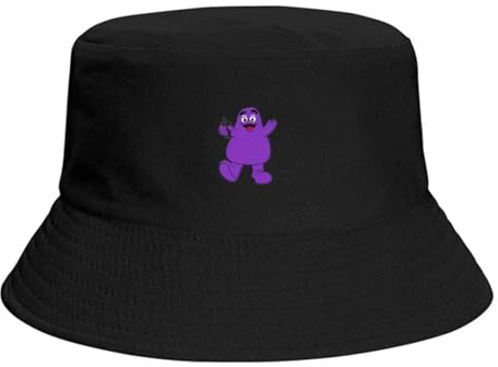 FJBAJNJOB Baseballkappe McDonald's Grimace Fast Food Maskottchen Frühling Sommer Eimerhut Fischerhut Outdoor-Reisehut Mode Sonnenhüte als Festgeschenk